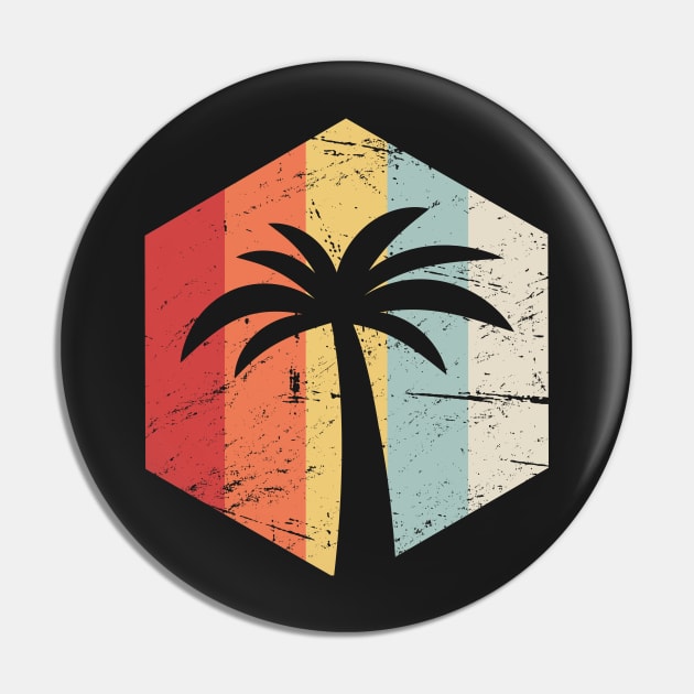 Vintage Retro Vacation Palm Tree Icon Pin by MeatMan