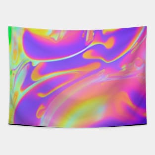 Rainbow Iridescent Foil Abstract Swirl Tapestry