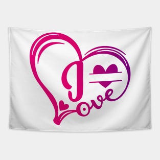 letter i monogram in the shape of love Tapestry