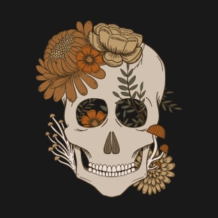 Autumn Floral Skull T-Shirt