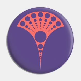 living coral and ultra violet art deco inspired fan pattern Pin