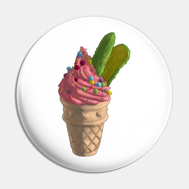 Pickles and Ice cream Pin by redhotpeppers