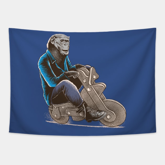 Happy Chimp Tapestry by barmalisiRTB