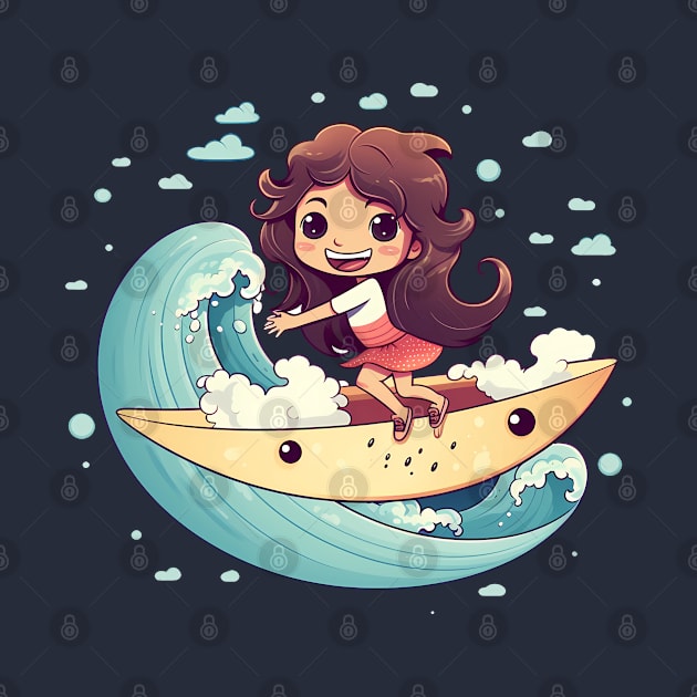 Surfing girl kawaii style by GraphGeek