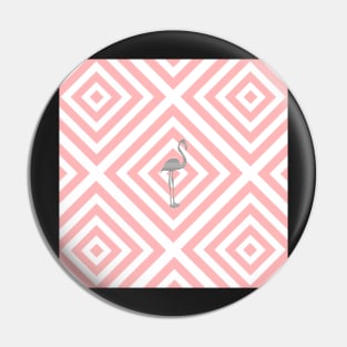 Gray Flamingo - Abstract geometric pattern - pink and white. Pin