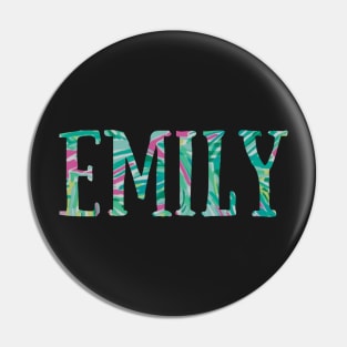 "Emily" Pink and Green Floral - Customizable Pin