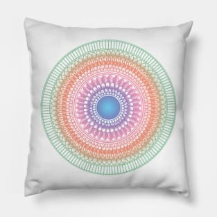 Colorful intricate mandala art Pillow