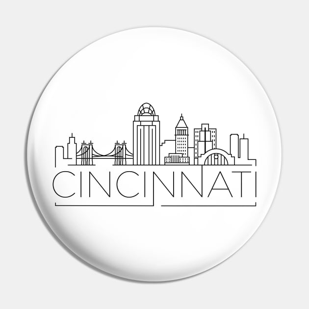 Cincinnati Minimal Skyline Pin by kursatunsal