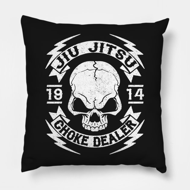 JIU JITSU T SHIRT, CHOKE DEALER, BJJ SHIRT, MMA TSHIRT Pillow by Tshirt Samurai