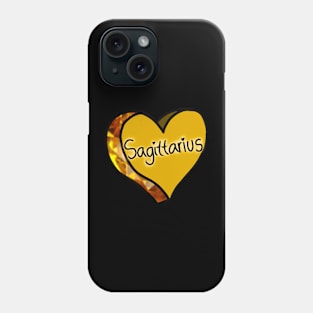 Sagittarius Yellow Love Heart Phone Case