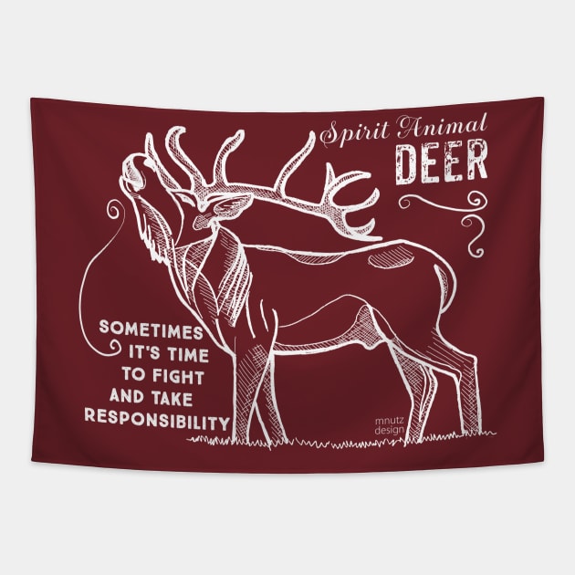 Spirit animal - Deer - white Tapestry by mnutz