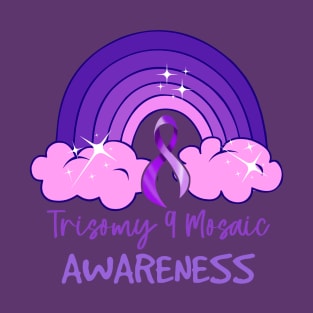 Best Trisomy 9 Awareness Day Purple Rainbow Mom Dad Parent T-Shirt