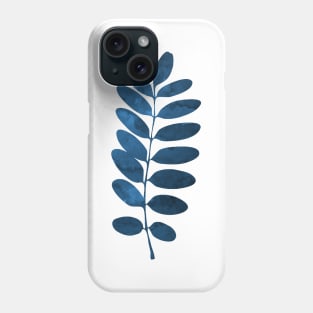 Navy Blue Fern Leaf Phone Case