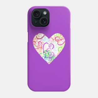 Pink and Purple Curved Hearts on Cream Phone Case