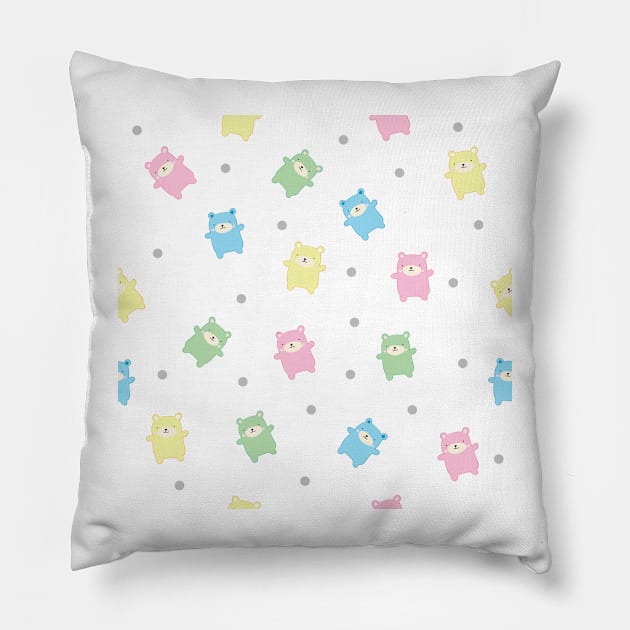 Happy colorful bears for children Pillow by bigmoments