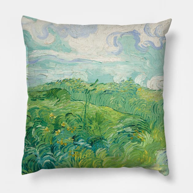 Vincent van Gogh Green Wheat Fields, Auvers 1890 Painting Pillow by podartist