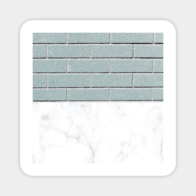 Teal brick marble Magnet by RoseAesthetic