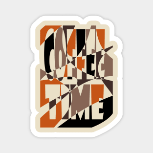 Coffee Lovers Retro Typography - Geometric Art Magnet