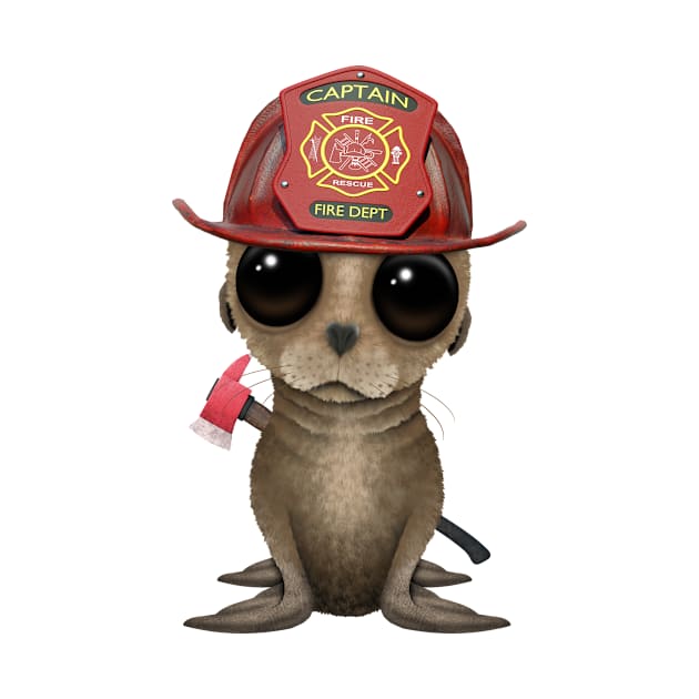 Cute Baby Sea Lion Firefighter by jeffbartels