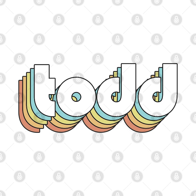 Todd - Retro Rainbow Typography Faded Style by Paxnotods