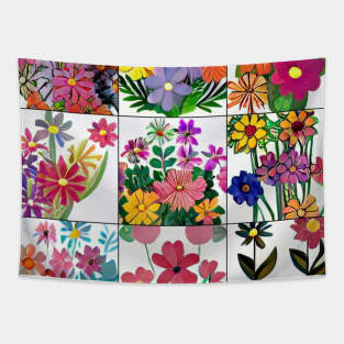 Colorful Flowers Tapestry