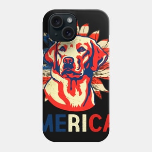 Golden Retriever Dog Merica 4th July Patriotic American Gift Tank Top Phone Case