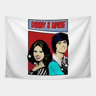 Donny and Marie Osmond 80s Pop Art Comic Style Tapestry