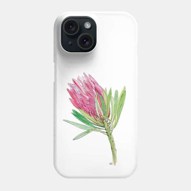 Pink Protea flower Phone Case by VeraAlmeida