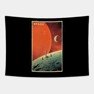 Space Adventure Vintage Travel Poster Tapestry