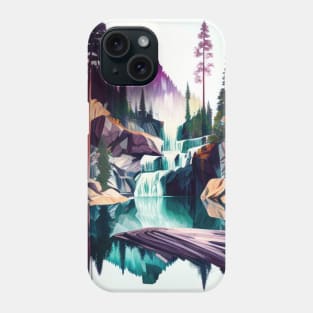 Colorful Mountain Forest Waterfall Phone Case