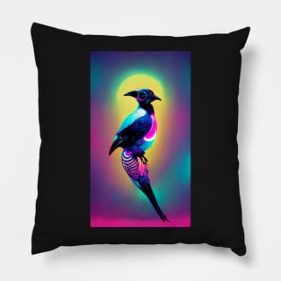 Psychedelic Bird Design Pillow