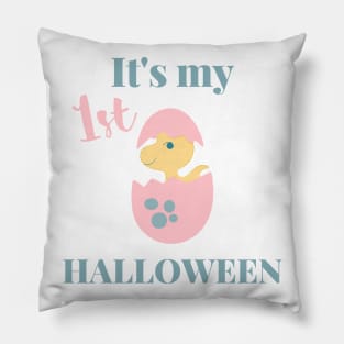 It's my first halloween pink dinosaur Pillow