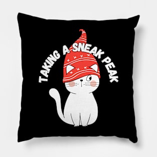 Taking a Sneak Peek, Christmas humor Pillow