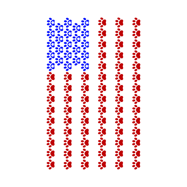 Patriotic Paw Print US Flag (Vertical) by ARTWORKandBEYOND