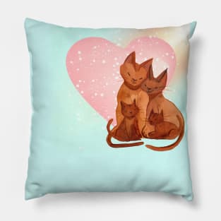 cute family of cats Pillow