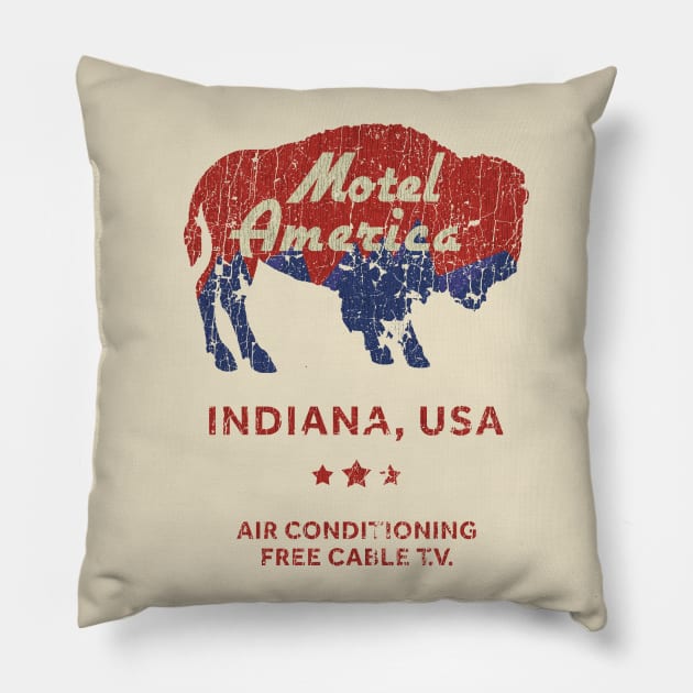 Motel America Indiana Pillow by JCD666