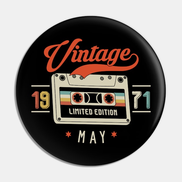 May 1971 - Limited Edition - Vintage Style Pin by Debbie Art