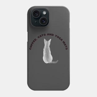 Coffee cats and yoga mats funny yoga and cat drawing Phone Case