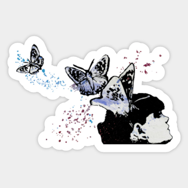 Long Gone Whisper Iii Blue Butterfly Girl Spray Paint Graffiti