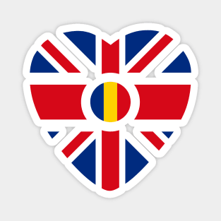 British Romanian Multinational Patriot Flag (Heart) Magnet