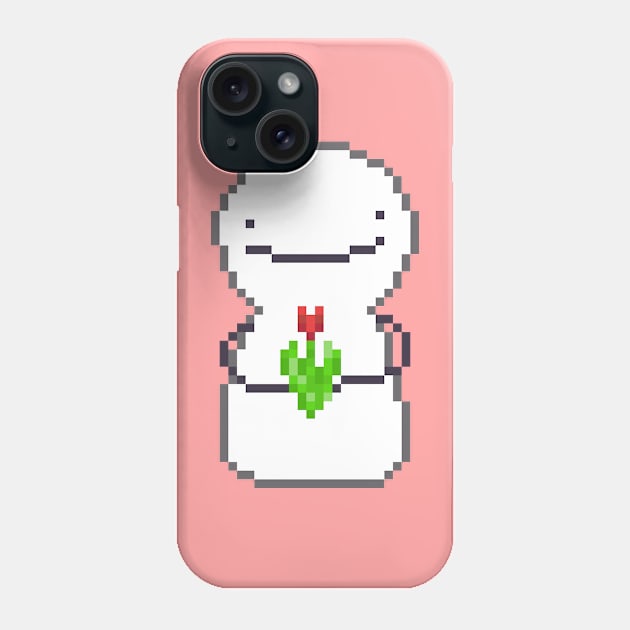 dream blob holding flower pixel art Phone Case by sezawhatever