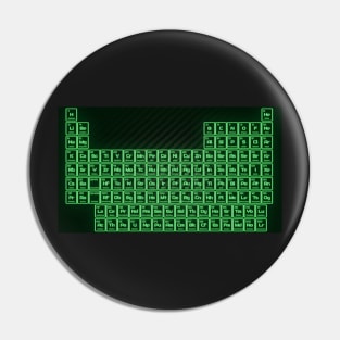 Green Glow Tube Periodic Table Pin