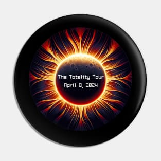 Solar Eclipse Totality Tour 2024 Two-Sided Dark Colors Design Pin