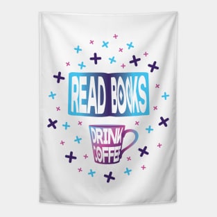 Read Books Drink Coffee | White Tapestry