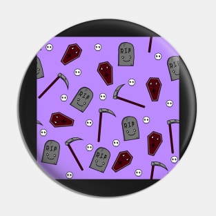 Kawaii Death Goth Pattern Pin