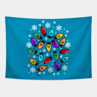 Bulbs with Snowflakes and Wires Tapestry