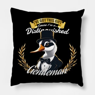 The Distinguished Duck Gentleman Pillow