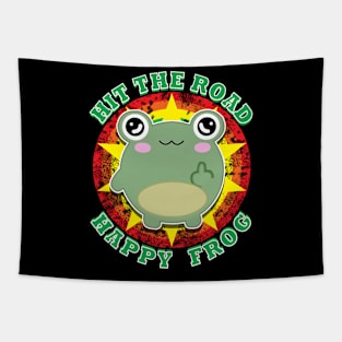 Hit The Road Happy Frog Tapestry