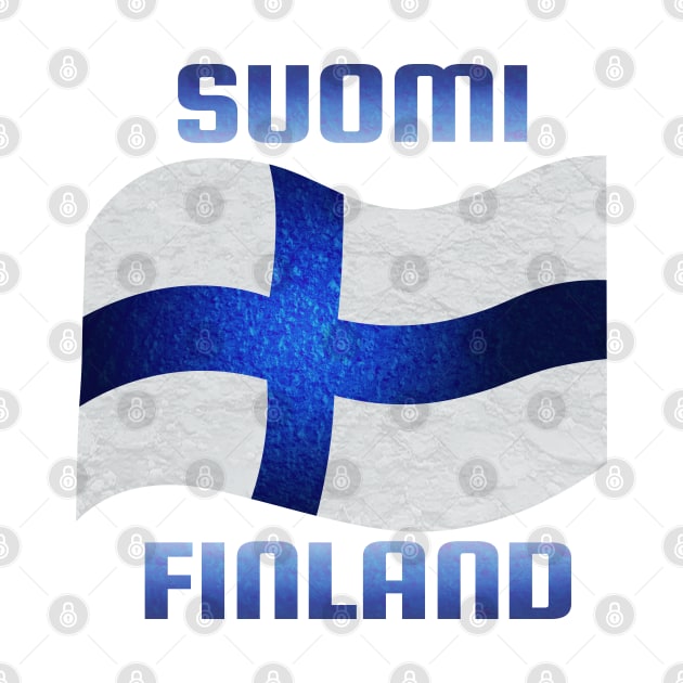 Suomi Finland flag by Purrfect