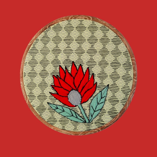 Japan Red Floral by RONembroidery